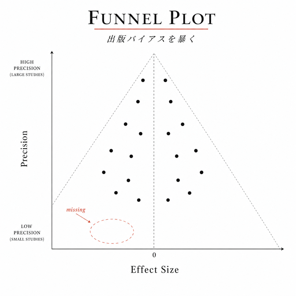 Funnel plot の模式図
